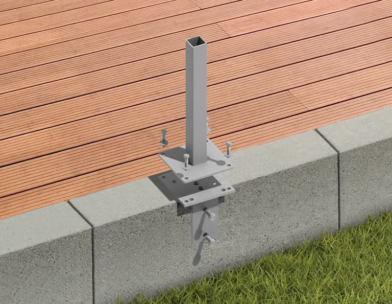 GroJa WPC/BPC Sichtschutzzaun Stecksystem Montage-Adapter 2