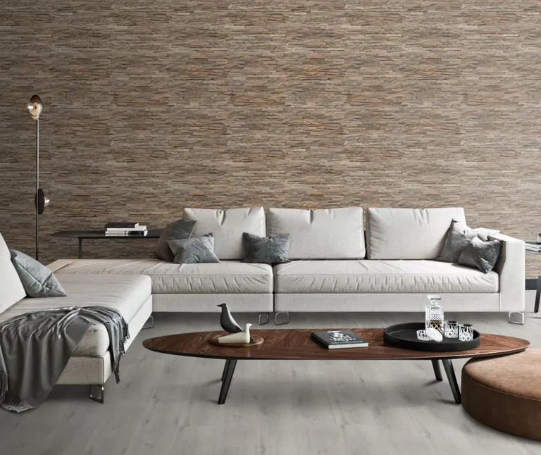 INDO Echtholz Wandverkleidung 3D Holzverblender Teak Diamond Ancient Grey 1