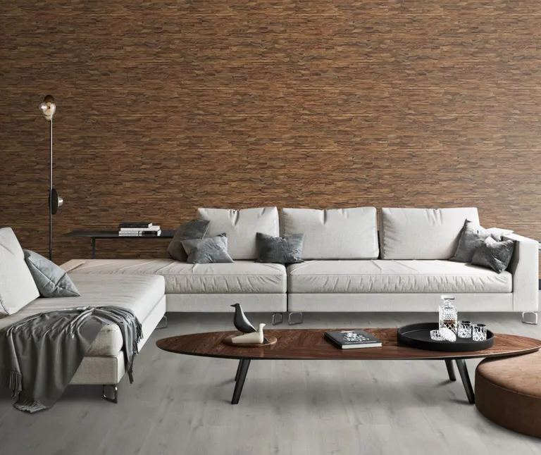 INDO Echtholz Wandverkleidung 3D Holzverblender Teak Diamond Natural 1
