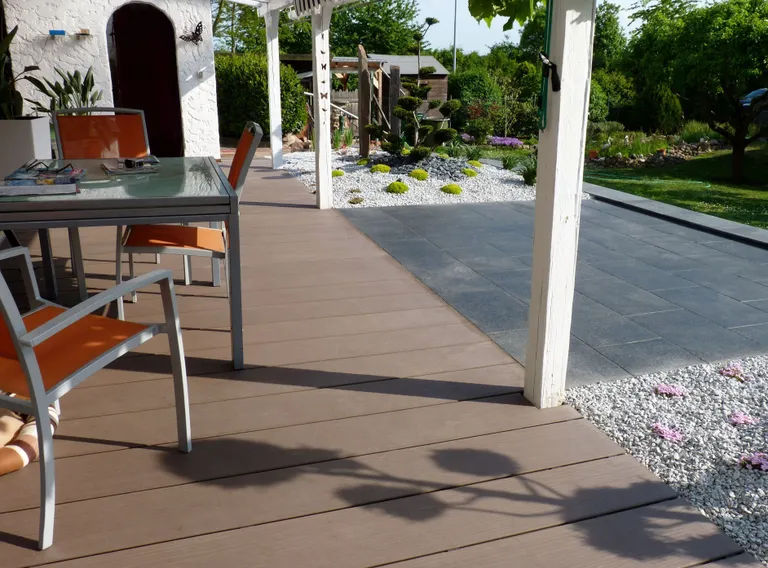 Megawood Terrassendielen Komplettset WPC Jumbo Premium massiv lavabraun 5