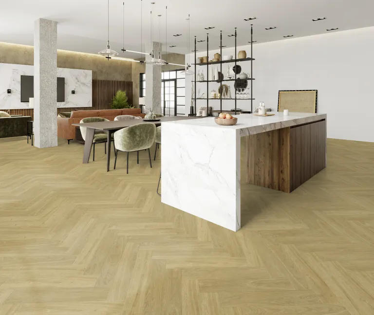 Gerflor Klebe-Vinylboden, Senso Unik, Fischgräte, Madera Miel 3