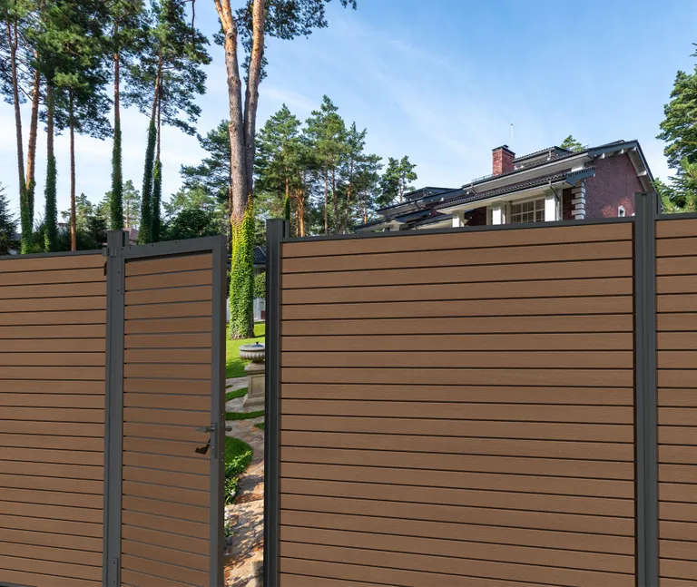 HORI WPC Sichtschutzzaun Stecksystem Rhombus-Style co-extrudiert Tor Anbauset 0