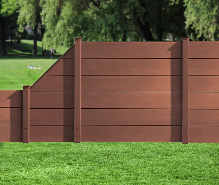 HORI WPC Sichtschutzzaun Stecksystem glatt / glatt XXL Schrägelement 1