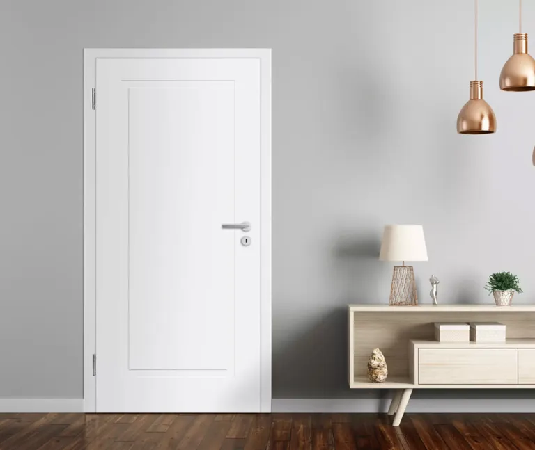 HORI Schallschutz Wohnungseingangstür Alicante 1 Signalweiß RAL9003 SK1 Designkante Vollspan 1