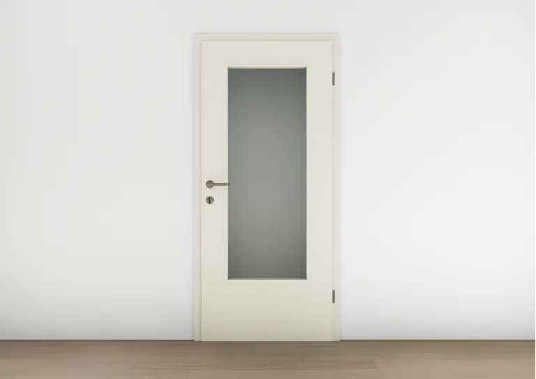 HORI Zimmertür CPL Weiß RAL9010 mit Lichtausschnitt Röhrenspan Designkante 3