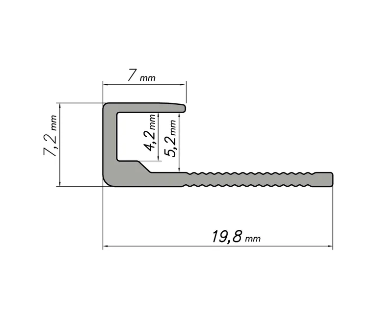 MODEE Wandprofil Endprofil Titanium 1