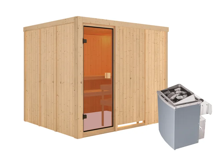 Woodfeeling Massivholz-Sauna Nybro Fronteinstieg 68 mm 2