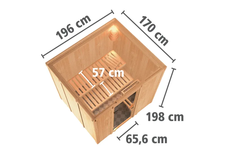 Karibu System-Sauna Daria Fronteinstieg 68 mm 2