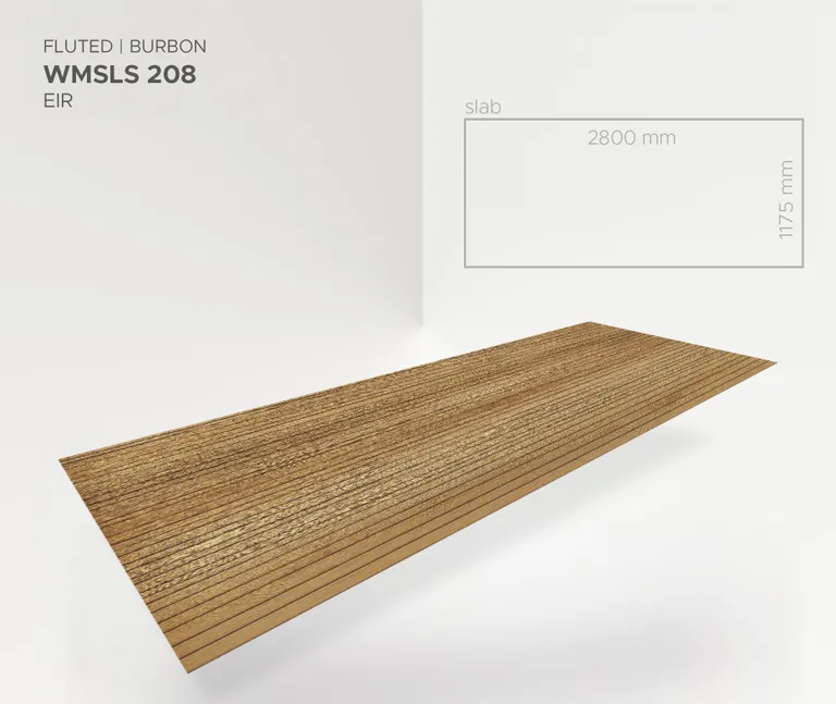 MODEE Wandverkleidung 2800 x 1175 x 4 mm Platte True Wood Fluted Burbon mit Naturstruktur 2