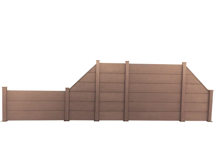 HORI WPC Sichtschutzzaun Stecksystem geriffelt / glatt XXL 5