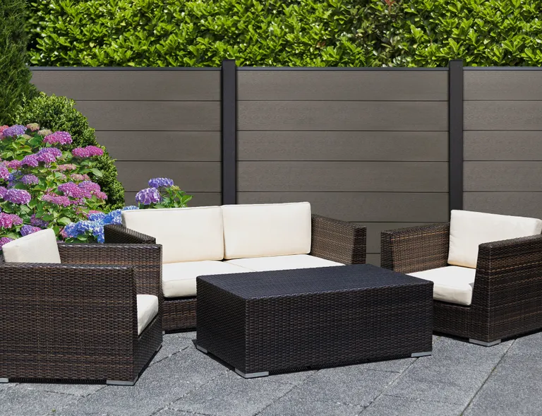 GroJa WPC/BPC Sichtschutzzaun Stecksystem Set GRANDE 0