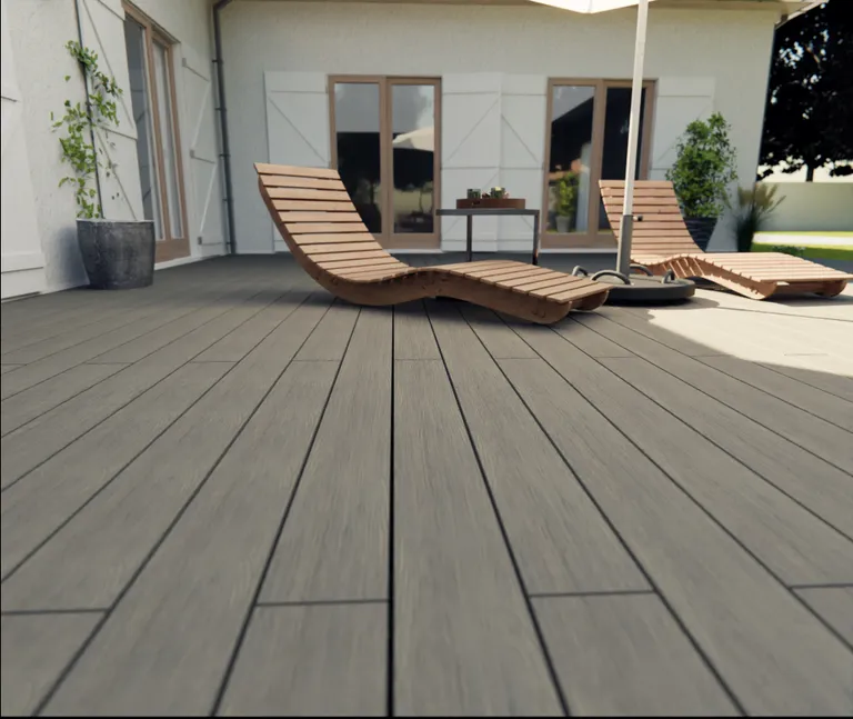 HORI Terrassendielen WPC/BPC massiv Schutzummantelung braun + grau/beige 20 x 140 mm 8