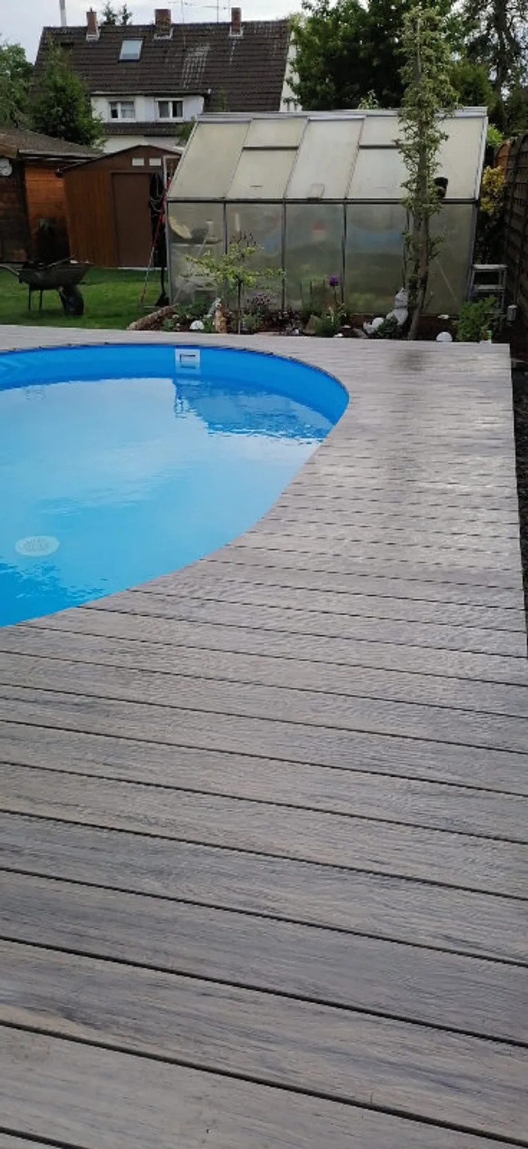 HORI Terrassendielen Komplettset WPC Maui Massiv beige tiefe Holzstruktur + geriffelt 21 x 143 mm 9