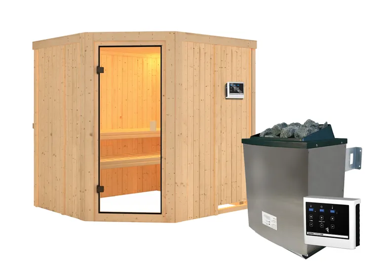 Karibu System-Sauna Bodo Eckeinstieg 68 mm 4