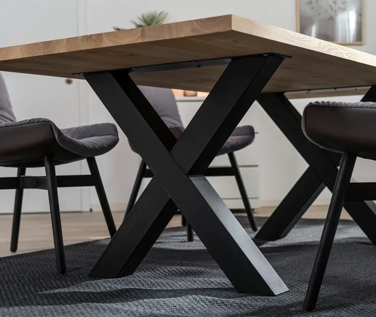 D-SYN mySquare Esstisch Massivholz Eiche gerade kante Komplettset 5