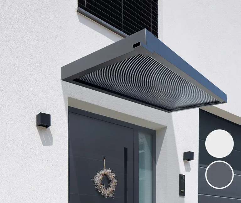 Gutta Vordach Haustür BS PLUS 3D-Line aluminium RAL 9016 Aluminium  0