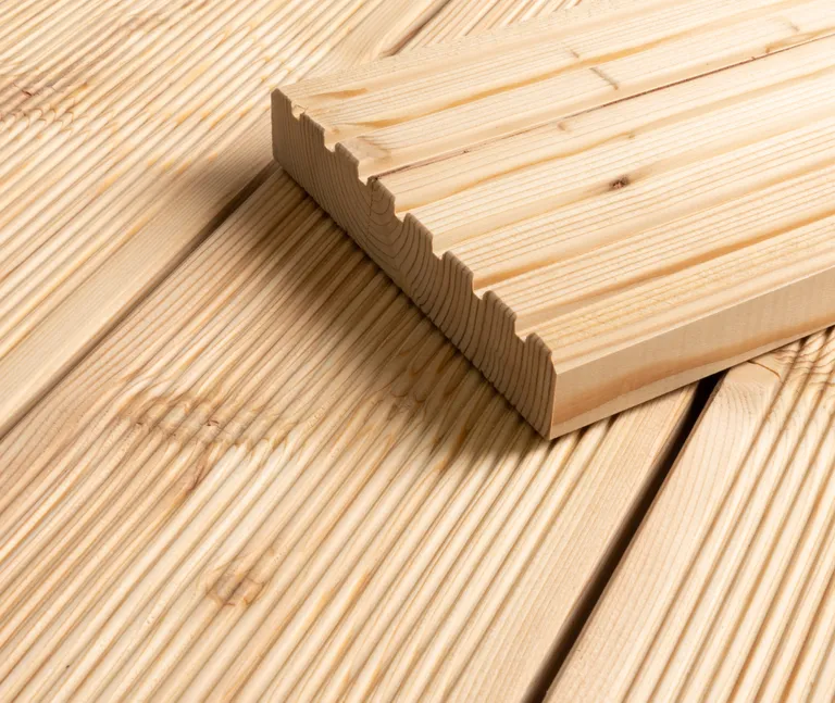 HORI Terrassendielen Komplettset Lärche sibirisch grob / fein rustik- Sortierung 3