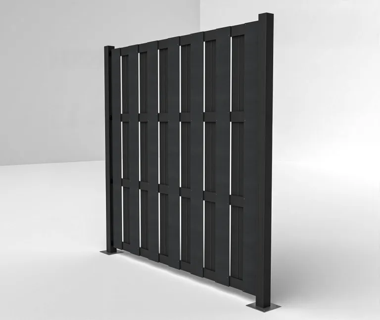 HORI WPC Sichtschutzzaun Lamellenzaun Komplettset Bausatz 1