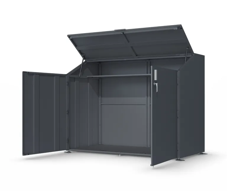 HORI Fahrradbox 200 x 100 x 157 cm Anthrazit 6
