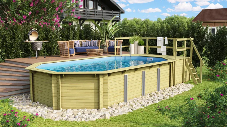 Karibu Pool Blockbohlen 8-eckig 2