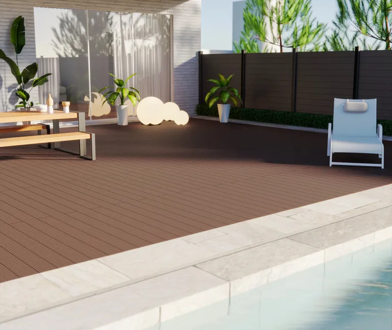 HORI Terrassendielen WPC/BPC Vollprofil massiv braun 20 x 145 mm 9