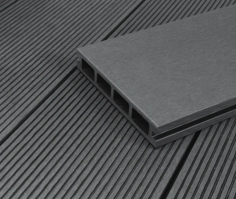 HORI Terrassendielen WPC Kuba Hohlkammer grau geriffelt / glatt gebürstet 25 x 145 mm 0