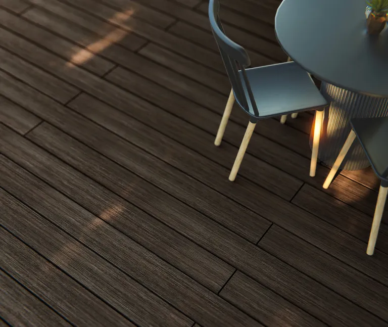 HORI Terrassendielen WPC Safety Schutzummantelung braun modern grob strukturiert/glatt gebürstet 23 x 143 mm 7