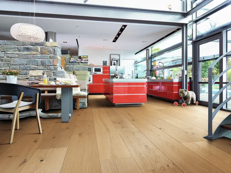 MEISTER Lindura Holzboden HD 400 Eiche authentic karamell 8916 gebürstet Landhausdiele 5G Dry® 1