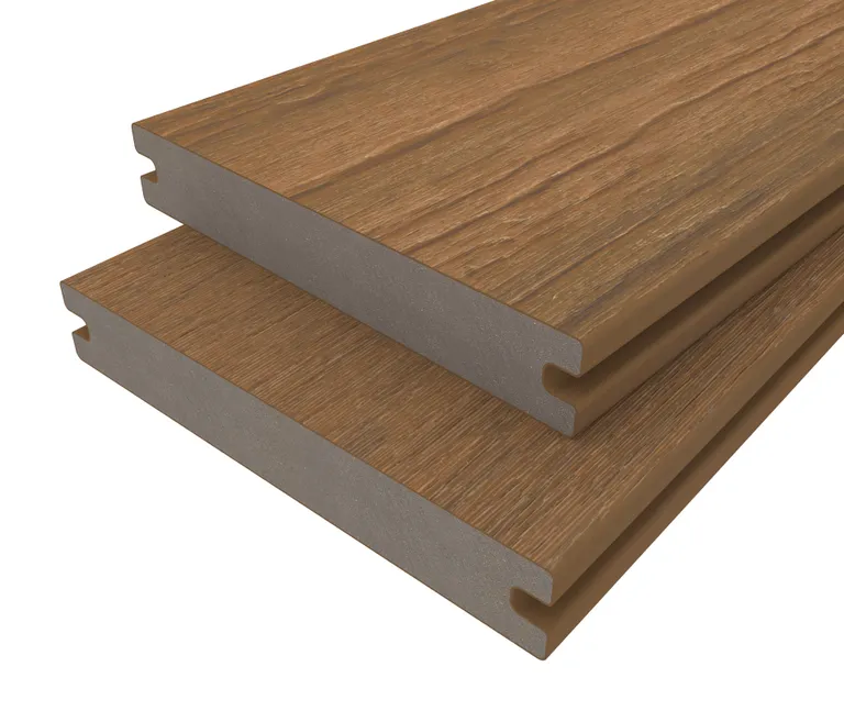 HORI Terrassendiele WPC Massiv Co-Extrudiert tiefe Struktur 22,5 x 138 mm Naturbraun 3