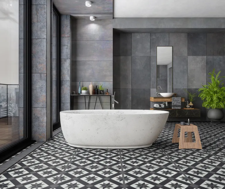 Gerflor Klebe-Vinylboden, Senso Unik, Fliese, Cordoba Black 5