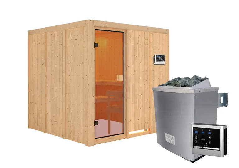 Woodfeeling Massivholz-Sauna Oulu Fronteinstieg 68 mm 3