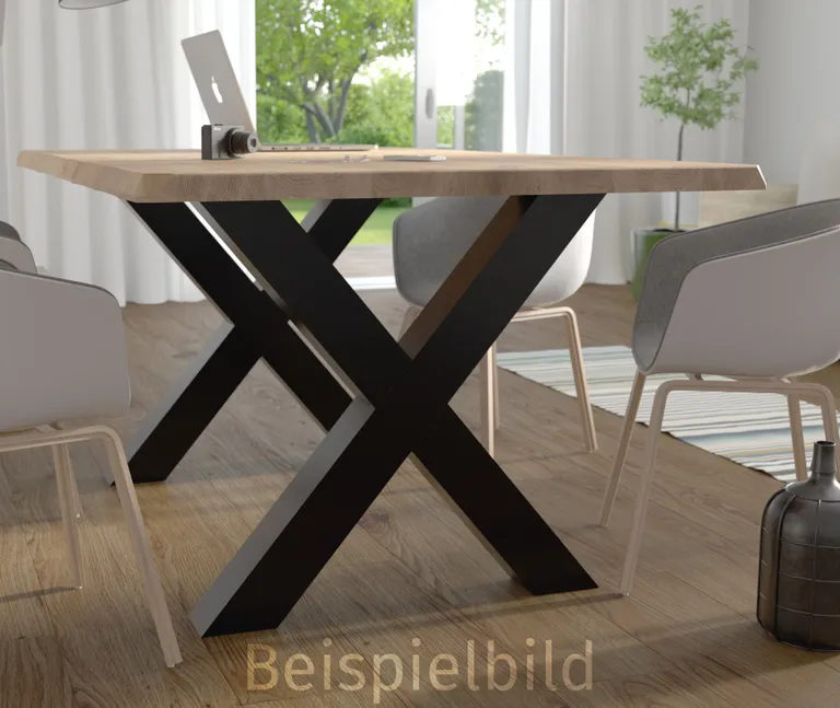 D-SYN Esstischgestell X-Modell pulverbeschichtet schwarz 3