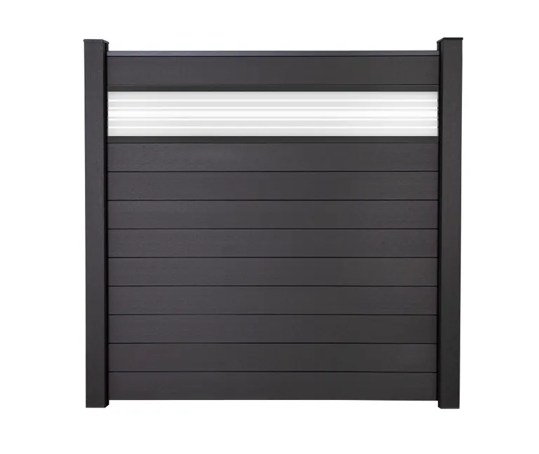 GroJa WPC/BPC Solid Sichtschutzzaun Stecksystem mit Alu-Pfosten Komplettset 1
