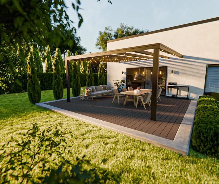 HORI Terrassendielen WPC Mauritius massiv braun grob / fein geriffelt 20 x 140 mm 8