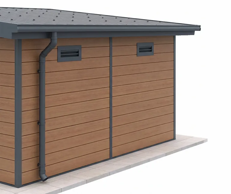 HORI Gartenhaus WPC Modern Line Aluminium Regenrinne  2