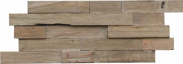 INDO Echtholz Wandverkleidung 3D Holzverblender Line Teak Gun Smoked 3