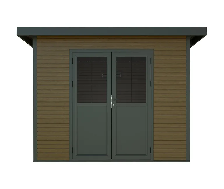 HORI WPC Gartenhaus Rhombus-Optik Braun/Grau 7