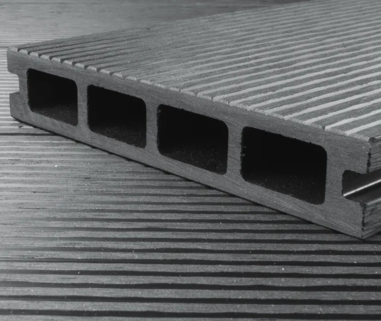 HORI Terrassendielen WPC Kuba Hohlkammer grau geriffelt / glatt gebürstet 25 x 145 mm 6