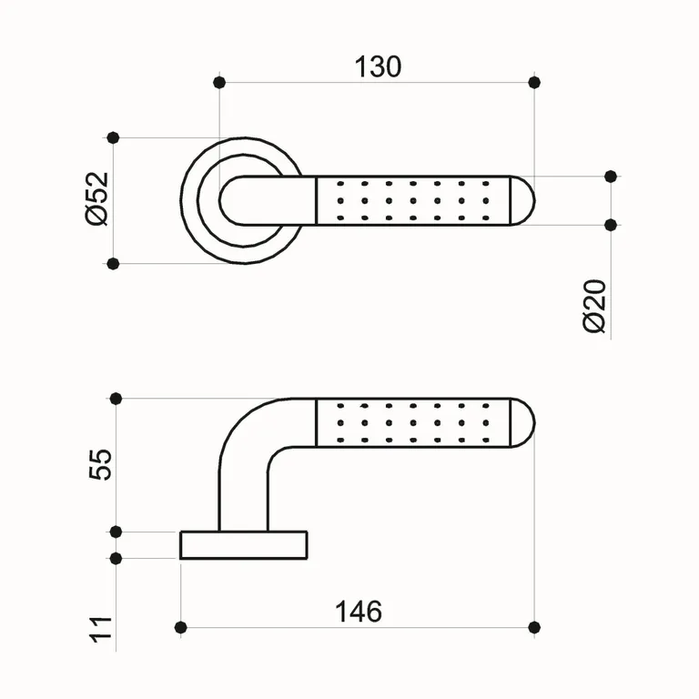 HORI Türgriff Edelstahl matt Classic Bicolor 1