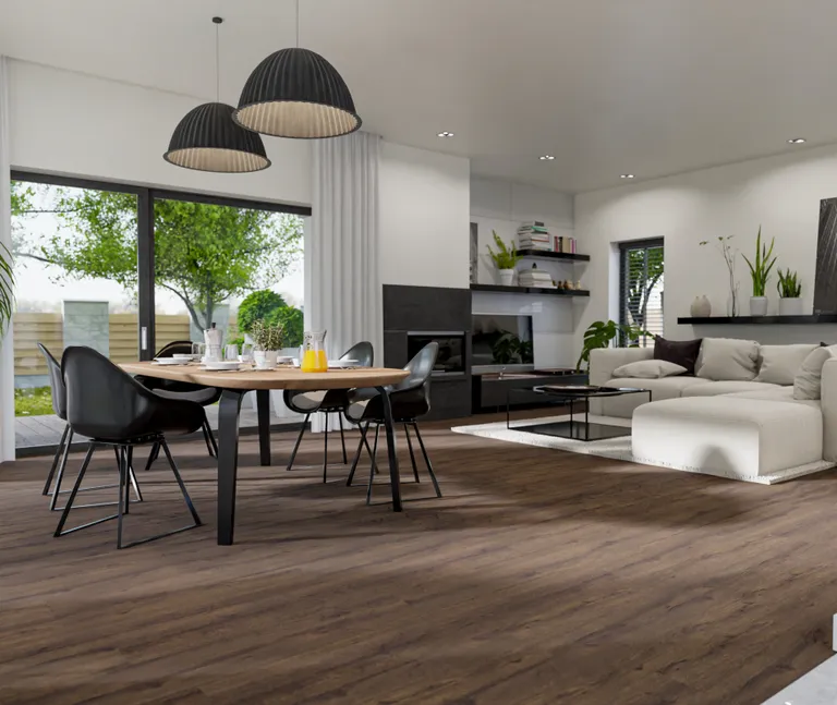 HORI Klick-Hartvinylboden Rigid SPC Eiche Golden Grain Landhausdiele synchron Holzstruktur 6