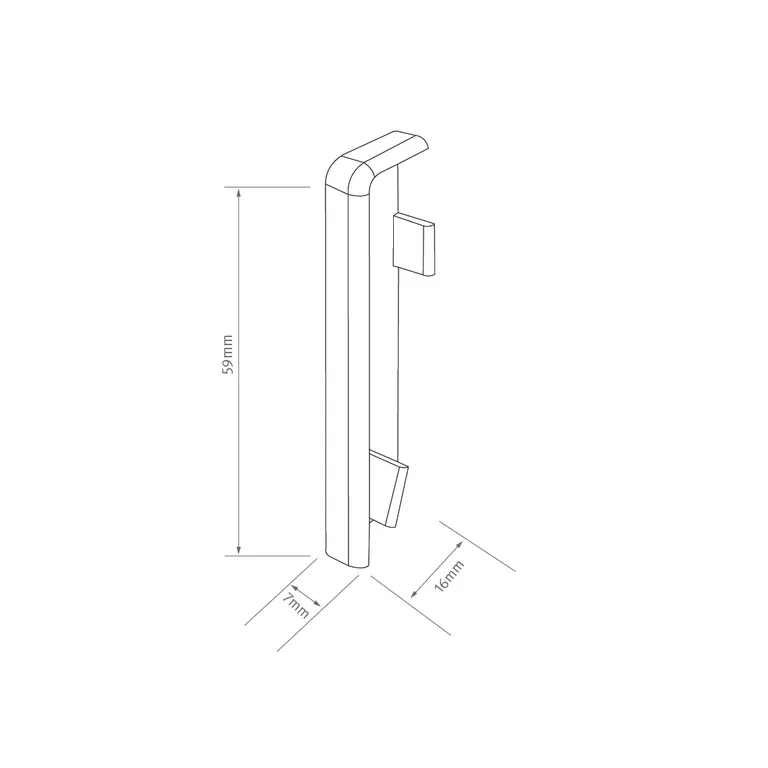 EGGER Endstück Cubical Eiche silber 6 cm 1