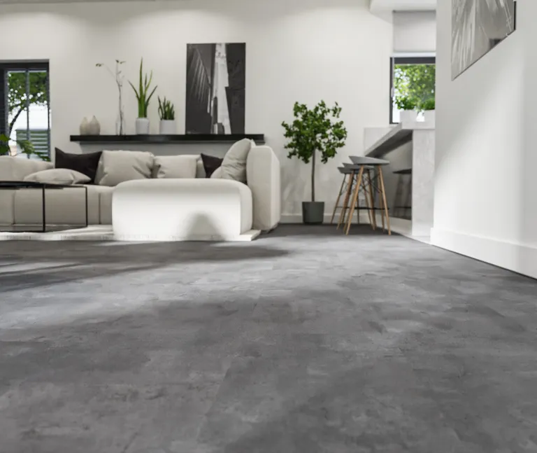 HORI Klick-Hartvinylboden Rigid SPC Steinfliese Bielefeld Beton hell Fliese 7