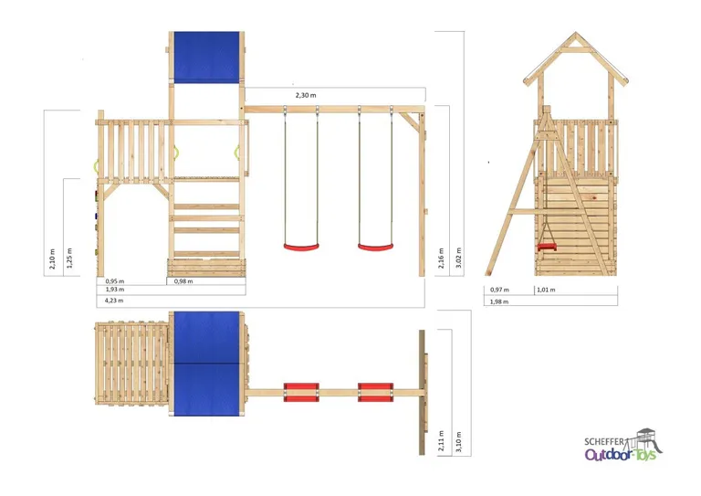 SchefferToys Spielturm Alex Premium 430 3