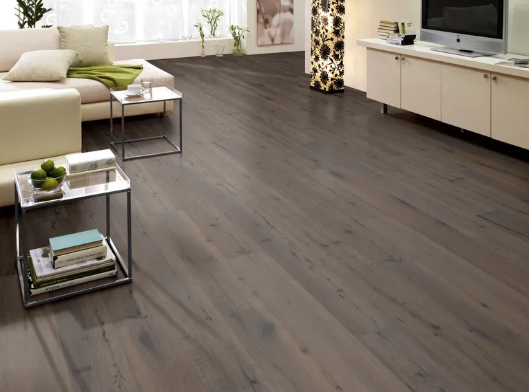 DOMIZIL Parkett Eiche Altholz Carbon gebürstet Landhausdiele weiss grau geölt 5