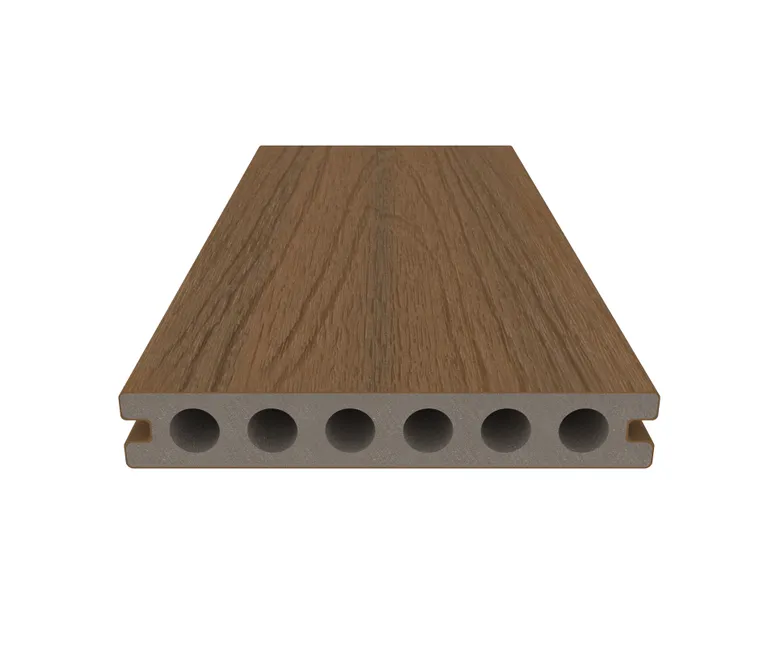 NewTechWood Terrassendielen WPC Hohlkammer Deluxe Teak Holzstruktur gebürstet / glatt gebürstet Co-Extrudiert 22,5 x 138 mm 2