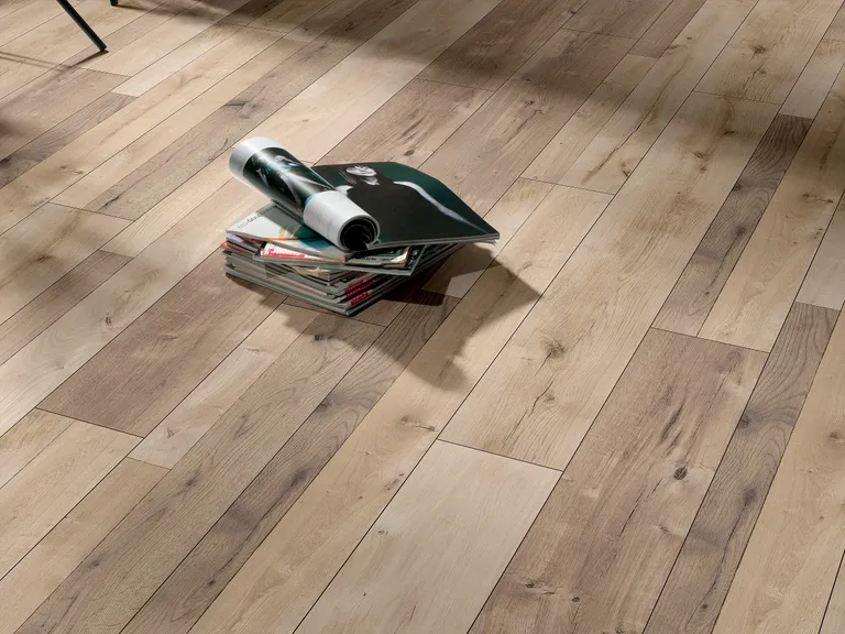 DOMIZIL PVC freier Klick-Designboden Aqua Eiche mix beige Landhausdiele 2