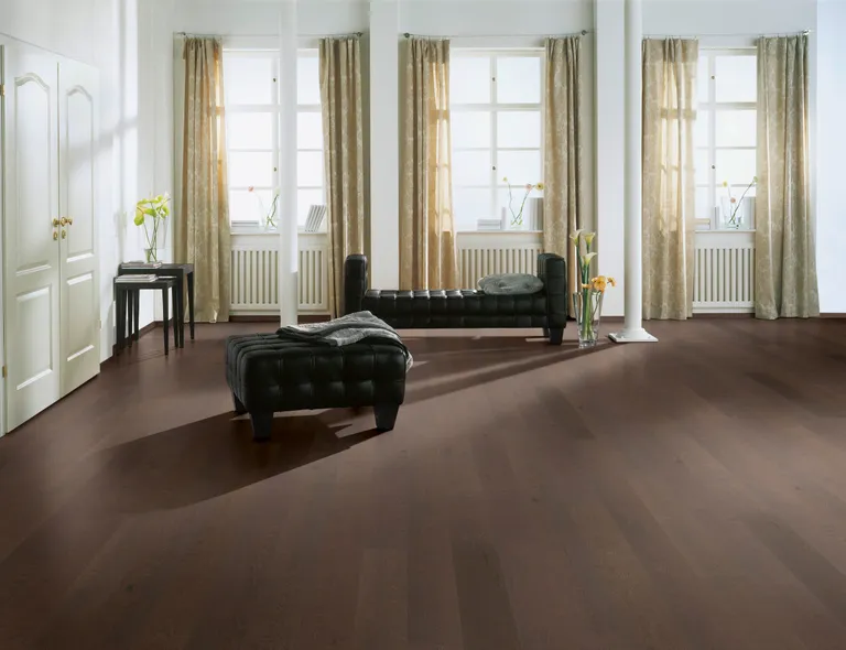 HORI Parkett Eiche Landhausdiele Variant gebürstet dunkelbraun UV-geölt 2. Wahl 6