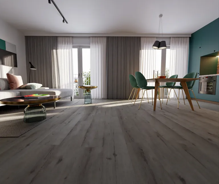 HORI Klick-Hartvinylboden Rigid SPC Eiche Clay Landhausdiele synchron Holzstruktur 4