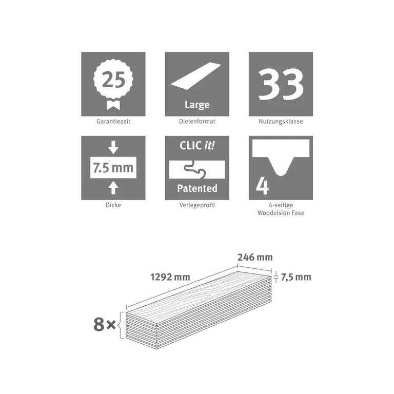 EGGER Klick-Designboden PRO Design Preston Eiche dunkelbraun EPD007 Landhausdiele XL 4