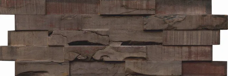 INDO Echtholz Wandverkleidung 3D Holzverblender Slimwood Hevea Charred 3